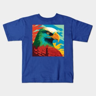 Majestic Eagle in Bold Red, Green and Blue Kids T-Shirt